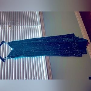 Teal blue sequin dress